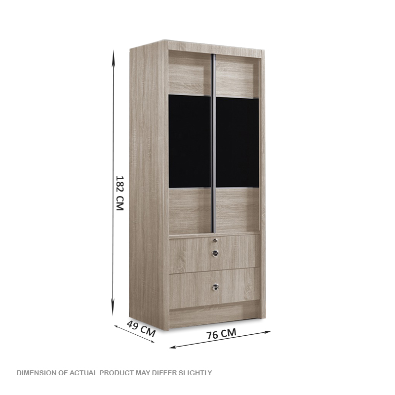 SA WR 9022 SLIDING DOOR WARDROBE 1 B WHITE WASH